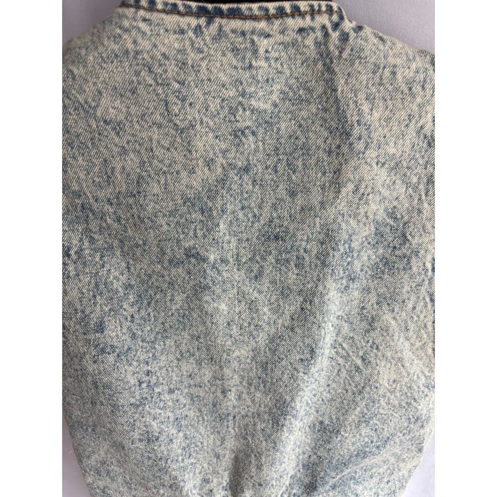 Vintage Jordache Denim Vest Light Acid Wash Size S Biker Retro Western Cotton - Picture 6 of 11